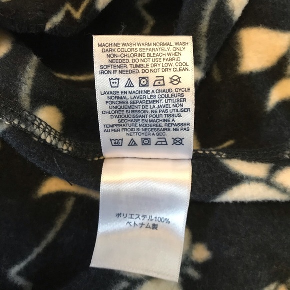 Lands' End zip pullover floral fleece sweatshirt - Picture 6 of 6